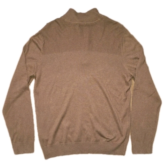 Banana Republic Men's Brown Quarter Zip Premium Luxe Yarn Sweater Size L - Picture 2 of 7
